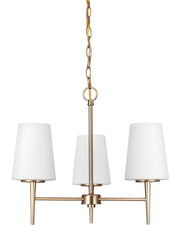 Driscoll Three Light Chandelier in Satin Brass
