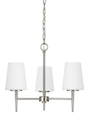 Driscoll Three Light Chandelier in Brushed Nickel