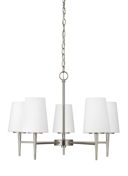 Driscoll Five Light Chandelier in Brushed Nickel
