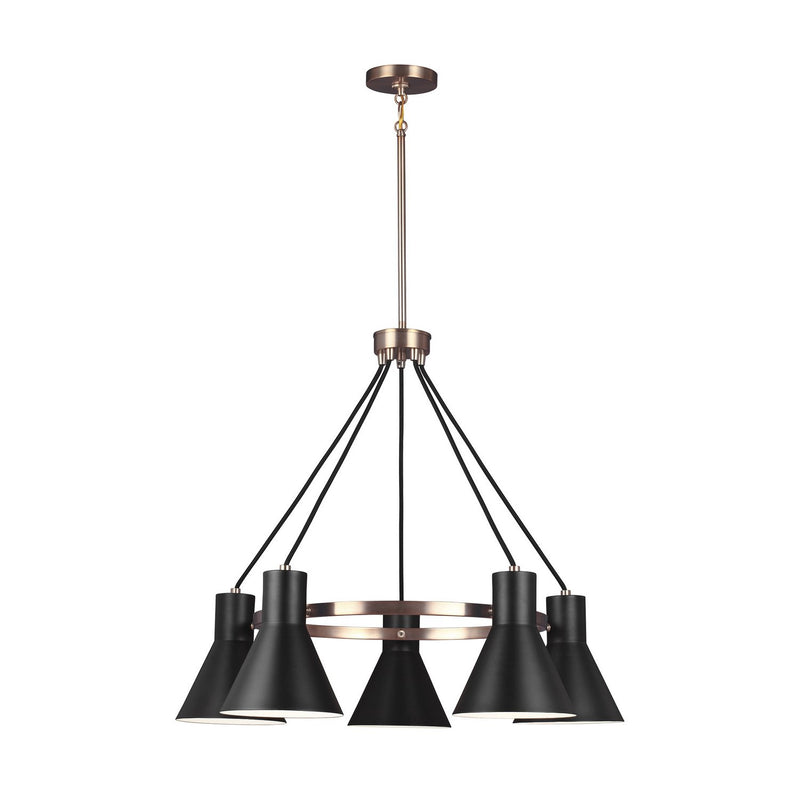 Towner 5-Light Chandelier in Satin Brass