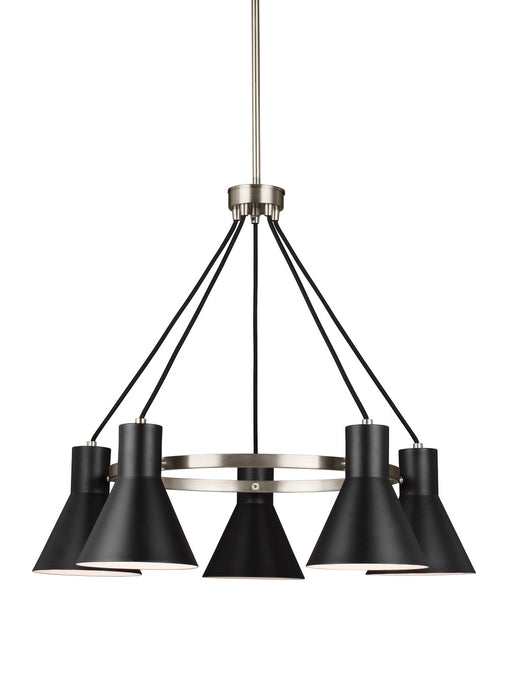 Towner Five Light Chandelier in Brushed Nickel