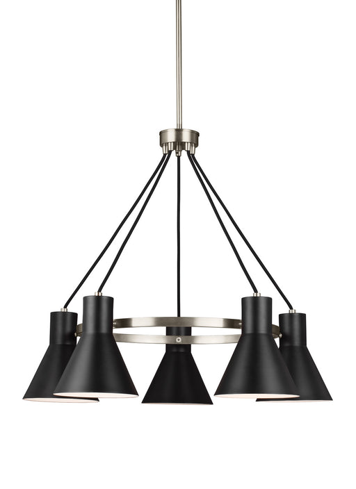 Towner Five Light Chandelier in Brushed Nickel