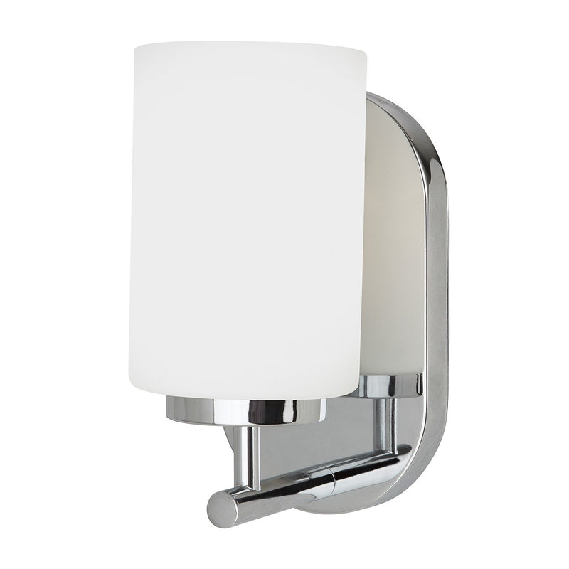 Oslo Opal Glass Wall Sconce in Chrome