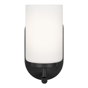 Oslo Opal Glass Wall Sconce in Midnight Black