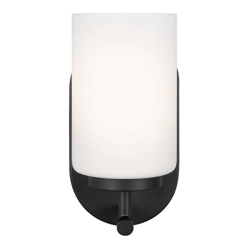 Oslo Opal Glass Wall Sconce in Midnight Black
