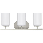 Oslo 3-Light Opal Glass Bath Vanity Light in Brushed Nickel