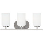 Oslo 3-Light Opal Glass Bath Vanity Light in Chrome