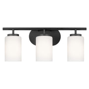 Oslo 3-Light Opal Glass Bath Vanity Light in Midnight Black