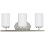 Oslo 3-Light Opal Glass Bath Vanity Light in Brushed Nickel