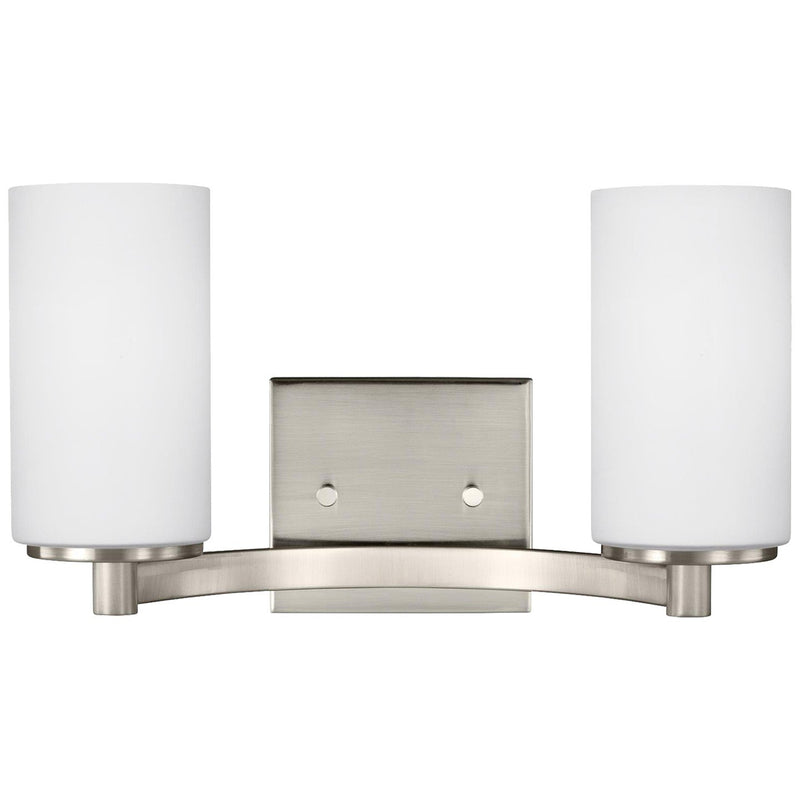 Hettinger 2-Light Bath Vanity Light in Brushed Nickel