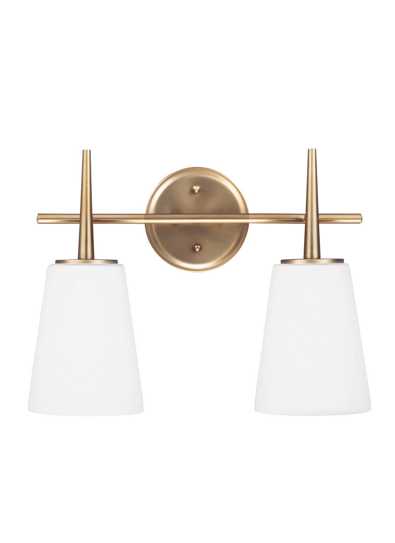 Driscoll Two Light Wall / Bath in Satin Brass
