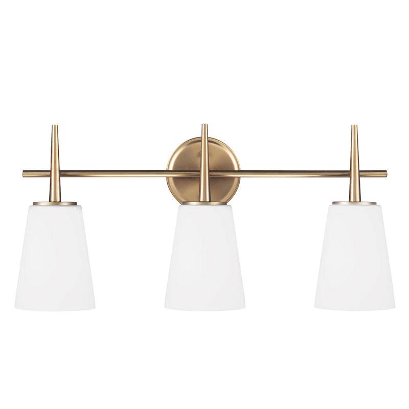 Driscoll Three Light Wall / Bath in Satin Brass