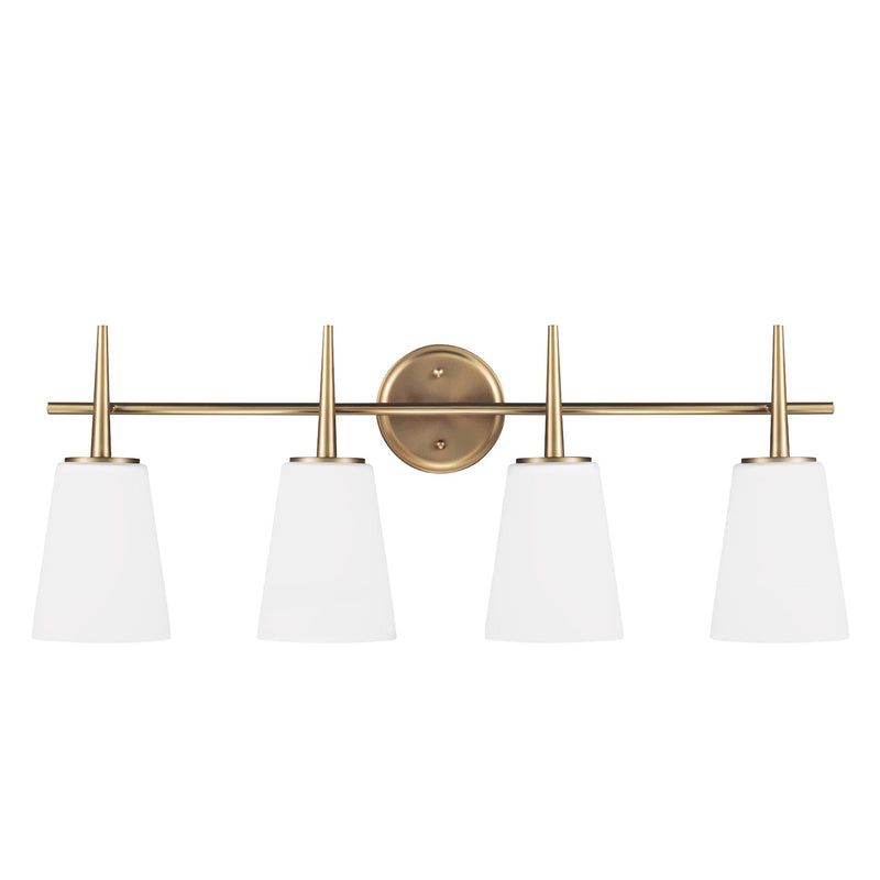Driscoll Four Light Wall / Bath in Satin Brass