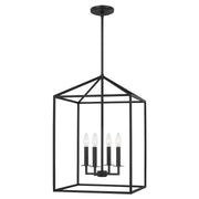 Perryton 15" 4-Light Foyer Pendant in Midnight Black