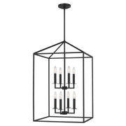 Perryton 19" 8-Light Foyer Pendant in Midnight Black