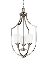 Hanford Three Light Hall / Foyer Pendant in Brushed Nickel