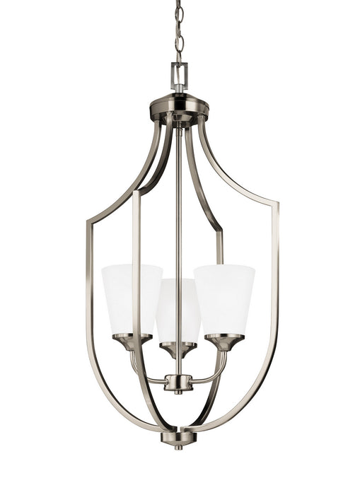 Hanford Three Light Hall / Foyer Pendant in Brushed Nickel