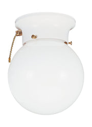 Tomkin Globe Flush Mount 5367PC in White