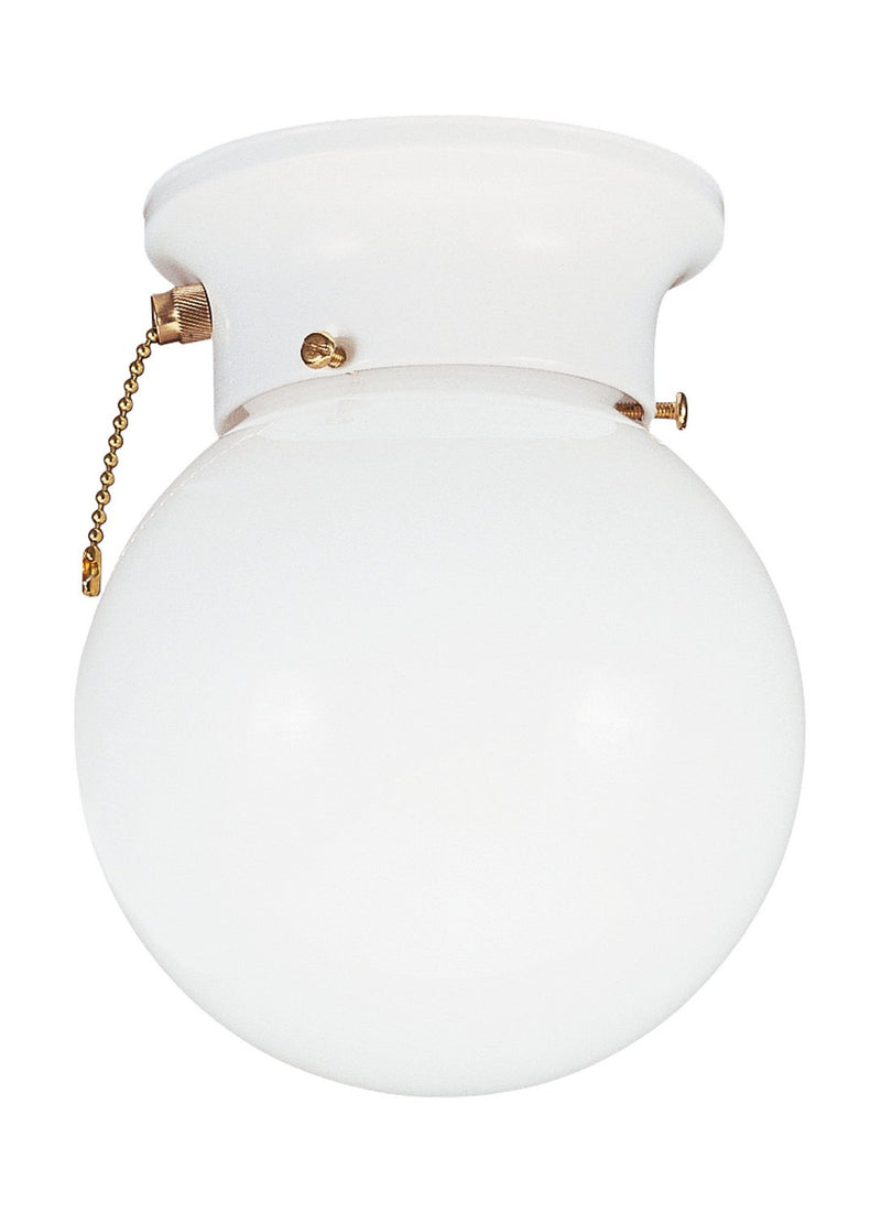 Tomkin Globe Flush Mount 5367PC in White