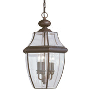 Lancaster 3-Light Outdoor Lantern Pendant in Antique Bronze