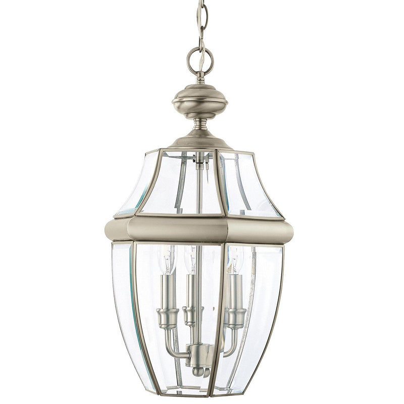 Lancaster 3-Light Outdoor Lantern Pendant in Antique Brushed Nickel