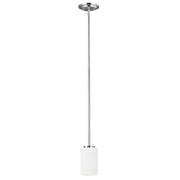 Oslo Opal Glass Mini Pendant in Chrome