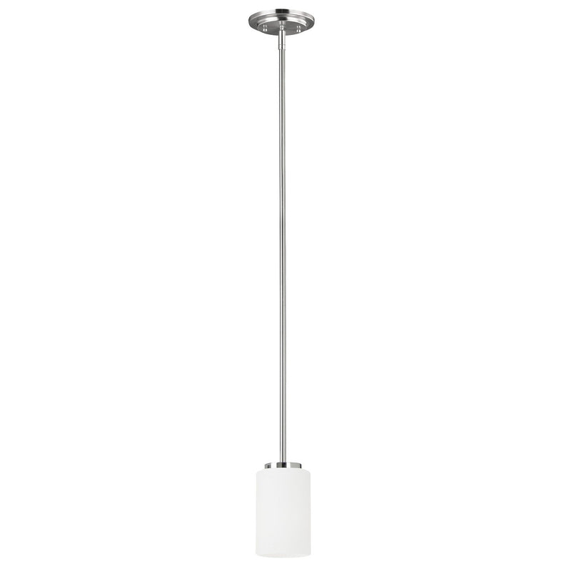 Oslo Opal Glass Mini Pendant in Chrome