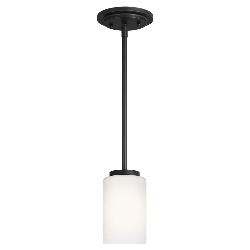 Oslo Opal Glass Mini Pendant in Midnight Black