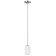Oslo Opal Glass Mini Pendant in Brushed Nickel