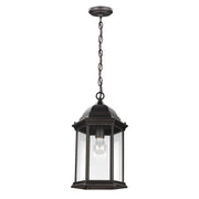 Sevier Clear Glass Outdoor Lantern Pendant in Antique Bronze