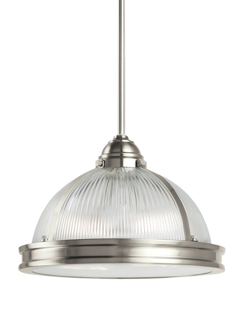 Pratt Street Prismatic Two Light Pendant in Brushed Nickel