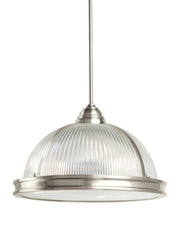Pratt Street Prismatic Three Light Pendant in Brushed Nickel