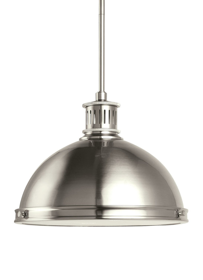 Pratt Street Metal 2-Light Pendant in Brushed Nickel