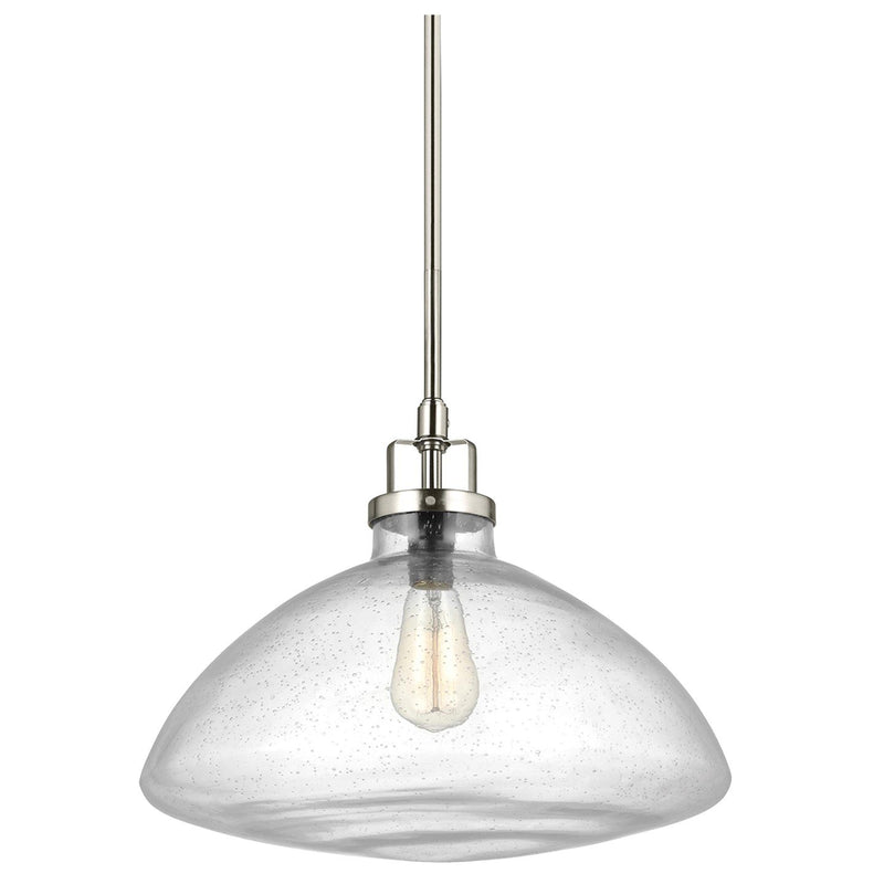 Belton Large Round Pendant in Brushed Nickel