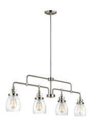 Belton 4-Light Linear Chandelier in Brushed Nickel