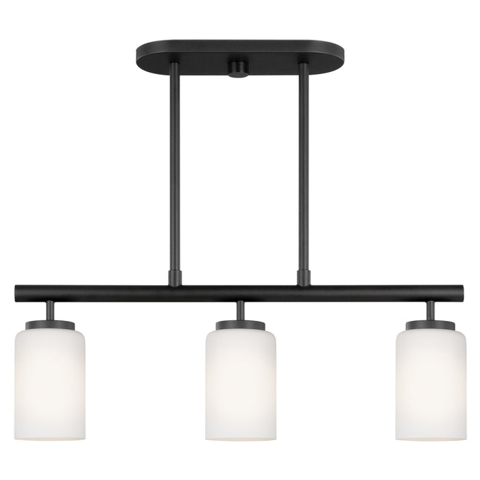 Oslo Three Light Island Pendant in Midnight Black