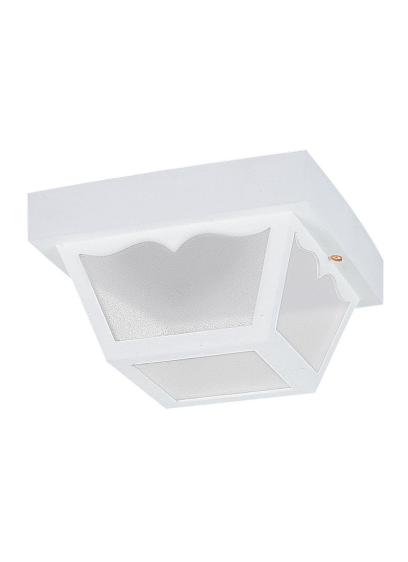 Outdoor Ceiling Two Light Outdoor Flush Mount in White