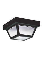Outdoor Ceiling Two Light Outdoor Flush Mount in Black