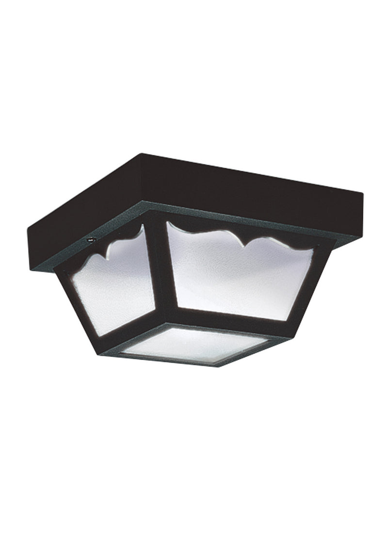 Outdoor Ceiling Two Light Outdoor Flush Mount in Black