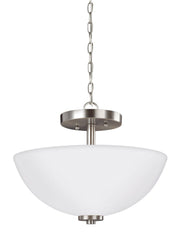 Oslo 2-Light Convertible Pendant in Brushed Nickel