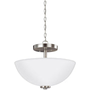 Oslo 2-Light Convertible Pendant in Brushed Nickel