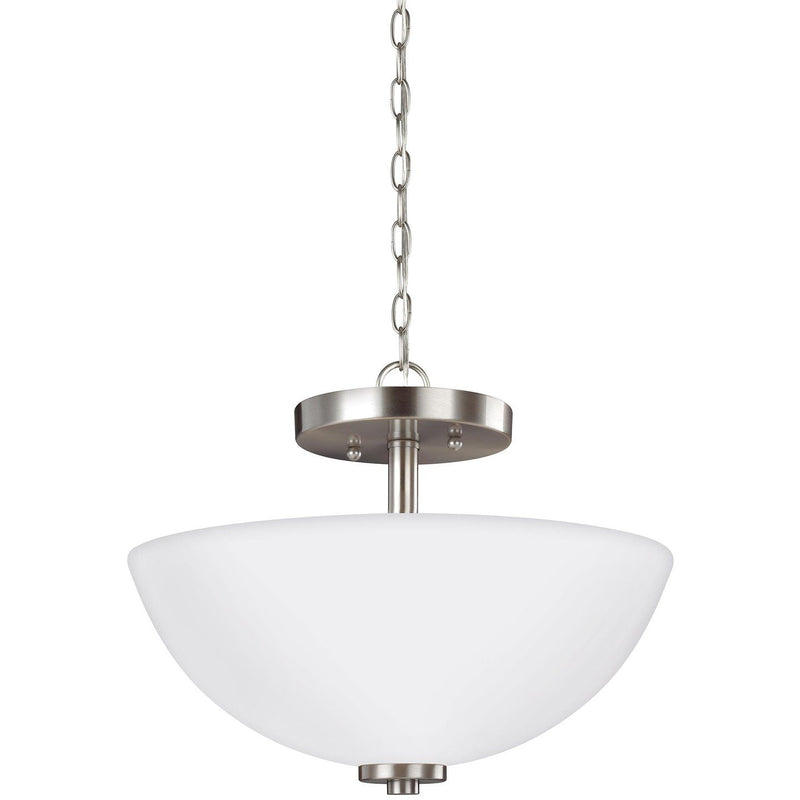 Oslo 2-Light Convertible Pendant in Brushed Nickel