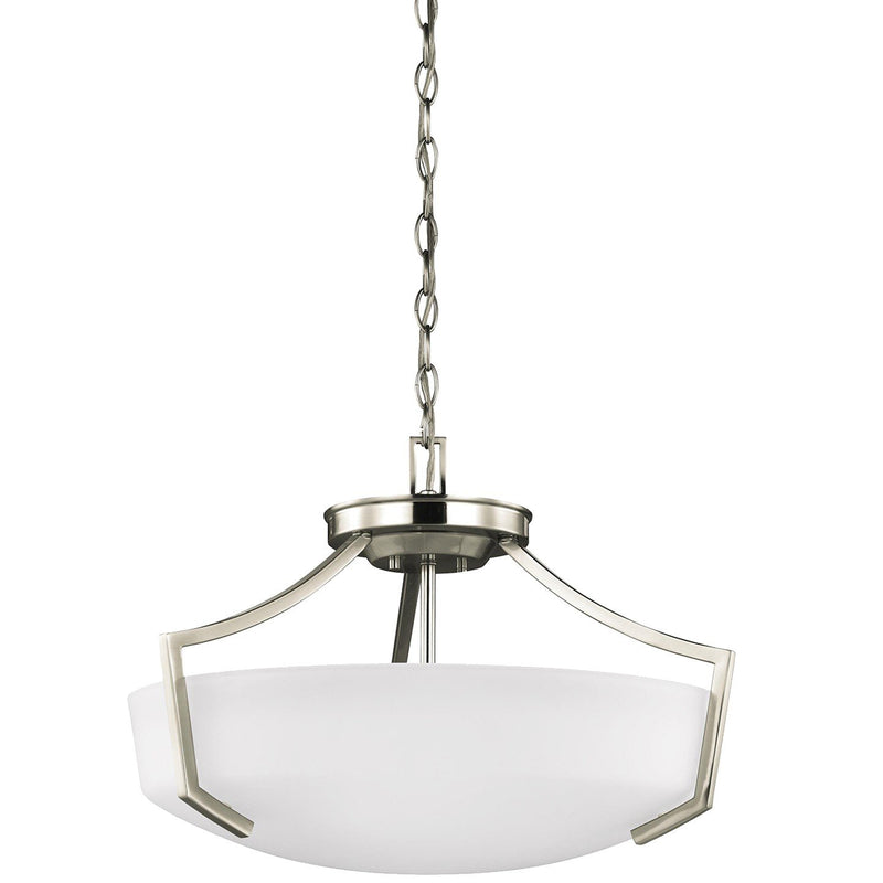 Hanford 3-Light Convertible Pendant in Brushed Nickel