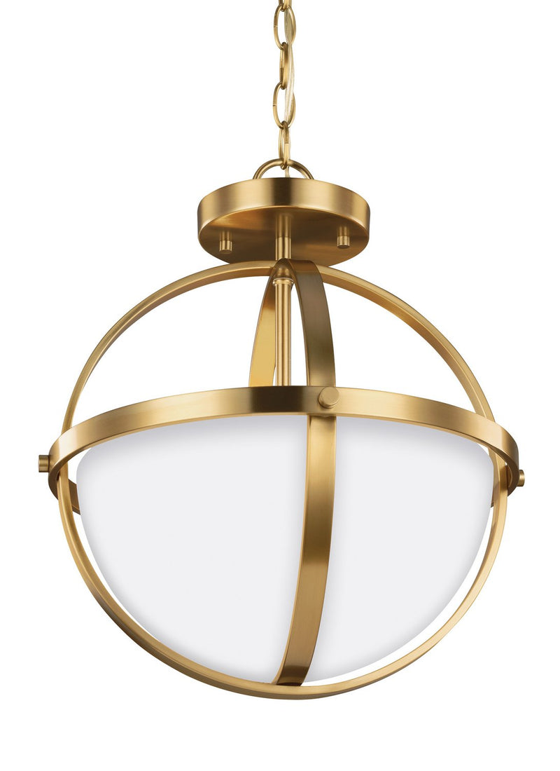 Alturas 2-Light Convertible Pendant in Satin Brass