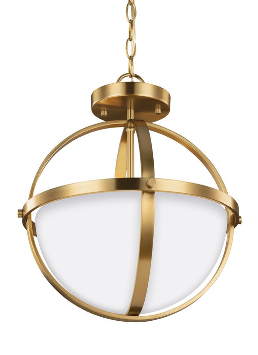 Alturas 2-Light Convertible Pendant in Satin Brass