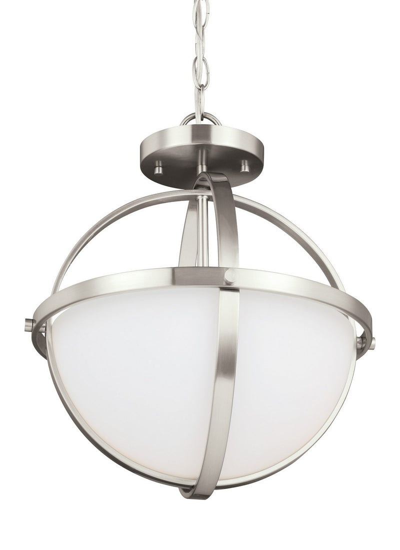 Alturas 2-Light Convertible Pendant in Brushed Nickel