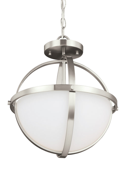 Alturas Two Light Semi-Flush Convertible Pendant in Brushed Nickel