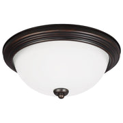 Geary 3-Light Satin Etched Glass Flush Mount in Bronze