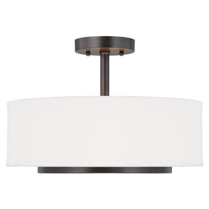 Nance Two Light Semi-Flush Convertible Pendant in Bronze