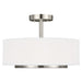Nance Two Light Semi-Flush Convertible Pendant in Brushed Nickel